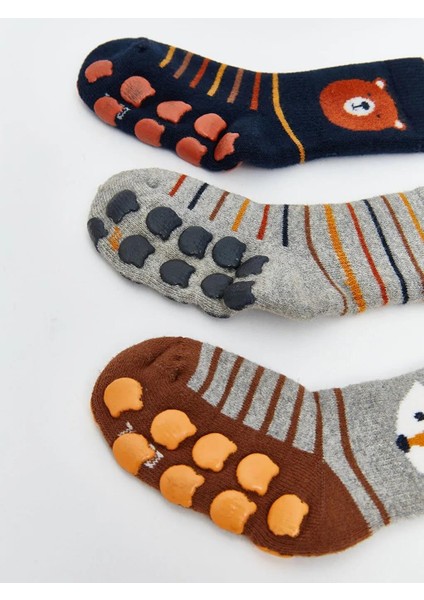 Kaydırmaz Tabanlı Erkek Çocuk Soket Çorap 3'lü (W5) fiyatları
