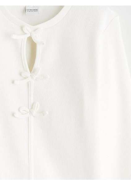 Bisiklet Yaka Fiyonk Detaylı Kız Çocuk Tişört (W5) modelleri