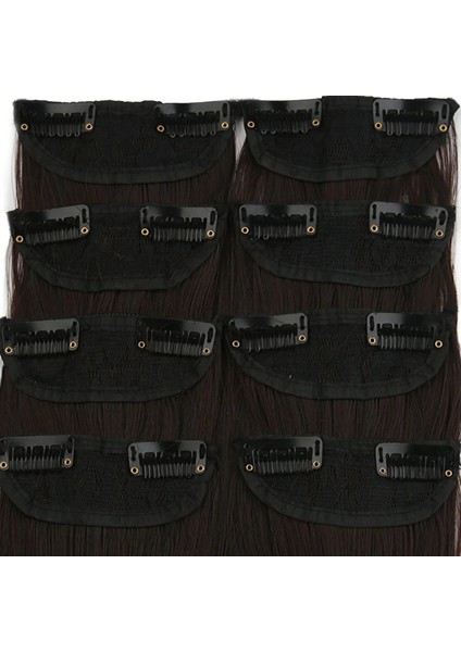 Fiber Sentetik Düz 8 Parça Çıt Çıt - Koyu Kahve modelleri