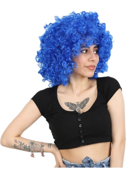 Animasyon Parti ve Palyaço Peruğu - Koyu Mavi modelleri