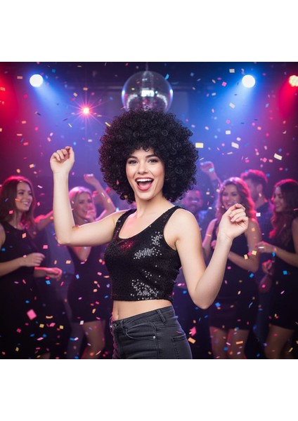 Animasyon Parti ve Palyaço Peruğu - Siyah