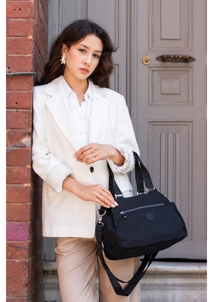 Kadın 5 Gözlü Suya Dayanıklı Paraşüt Kumaş Ayar Çapraz Askılı El ve Omuz Çantası 4016