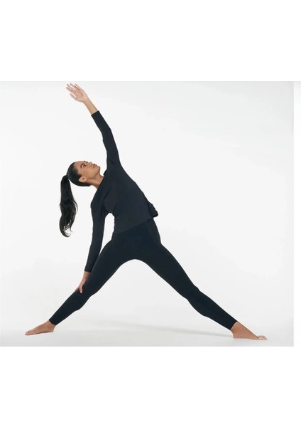 Yoga Luxe Training Long-Sleeve Uzun Kollu Siyah Kadın T-Shirt modelleri