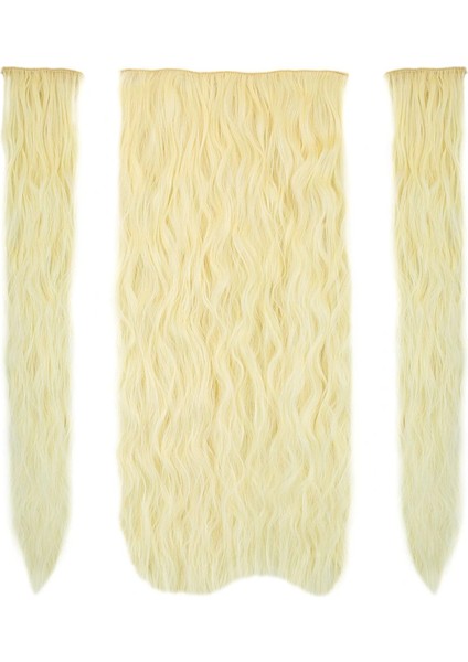 Fiber Sentetik Kabarık Dalgalı Yarım Ay + 2 Yan Çıt Çıt - Açık Platin fiyatları