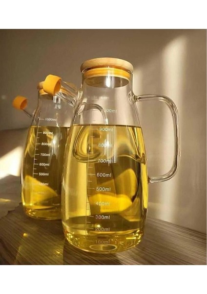 Profesyonel Şef Tipi - 2'li - 1 Litre Cam Yağlık – Ölçekli, Kulplu ve Sızdırmaz Tasarım fiyatları