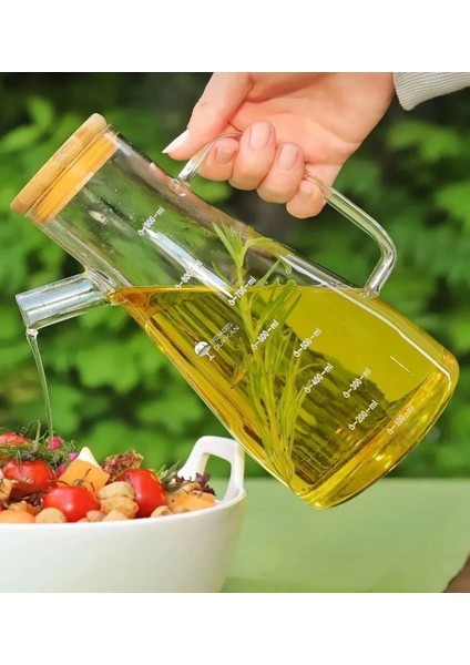 Profesyonel Şef Tipi - 2'li - 1 Litre Cam Yağlık – Ölçekli, Kulplu ve Sızdırmaz Tasarım modelleri