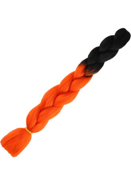 Afrika Örgülük Sentetik Ombreli Saç 100 Gr. - Siyah / Turuncu