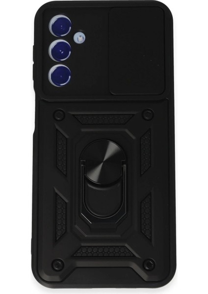 Samsung Galaxy M34 5g Kılıf Pars Lens Yüzüklü Silikon - Siyah