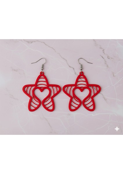 Yıldızlı Kalp Küpeler