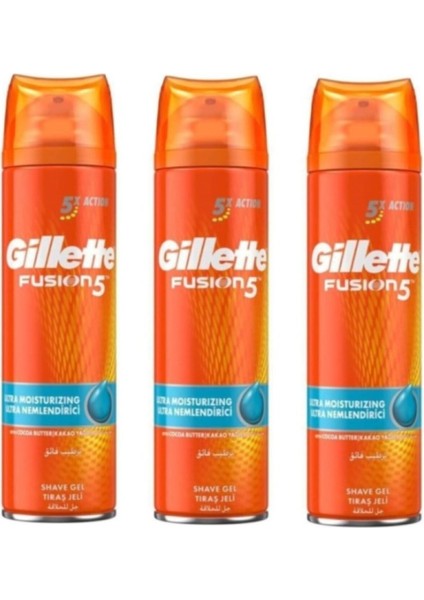 Yüksek Nem Sağlayan 200 ml Tıraş Jeli, 3 Adet Paket Hâlinde