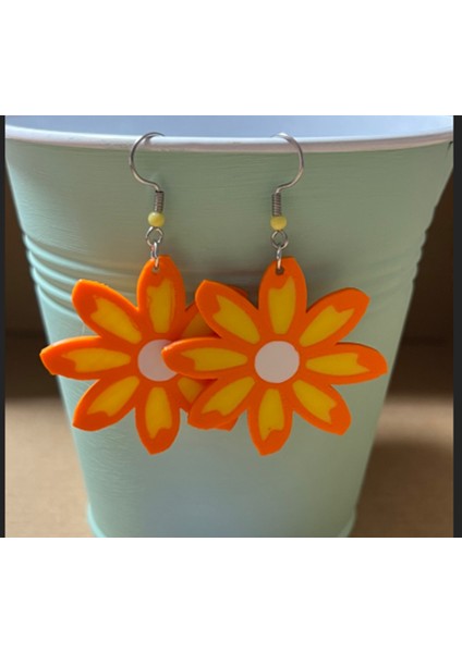 Renkli Papatya Küpe