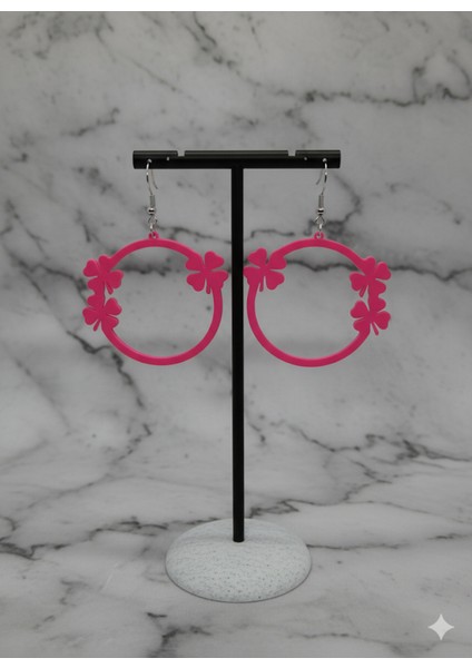 Çiçekli Halka Küpeler