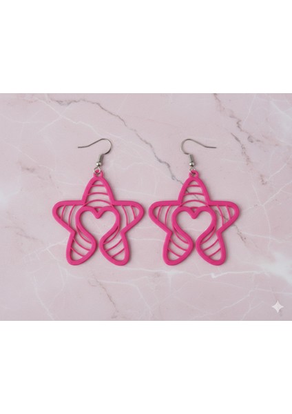 Yıldızlı Kalp Küpeler