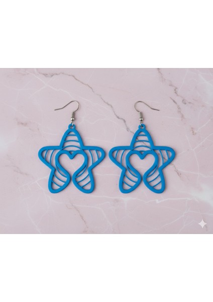 Yıldızlı Kalp Küpeler