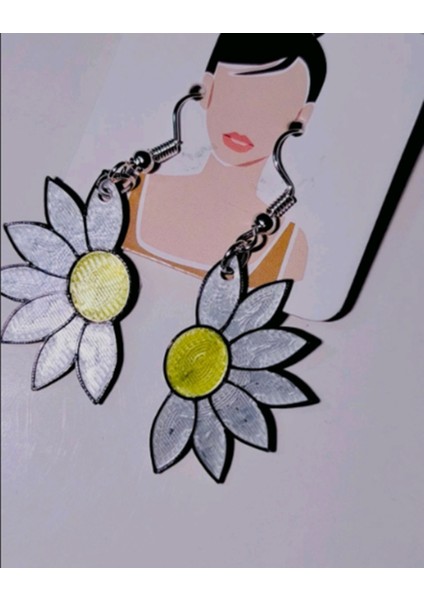 Yarım Papatya Küpeler