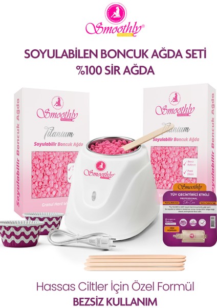 Soyulabilen Titanium Boncuk Ağda Seti 2X225G, Ağda Makinası ile Kolay Kullanım