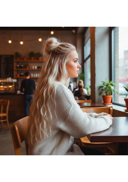 Fiber Sentetik Kabarık Dalgalı 8 Parça Çıt Çıt - Balköpüğü Platin Röfleli