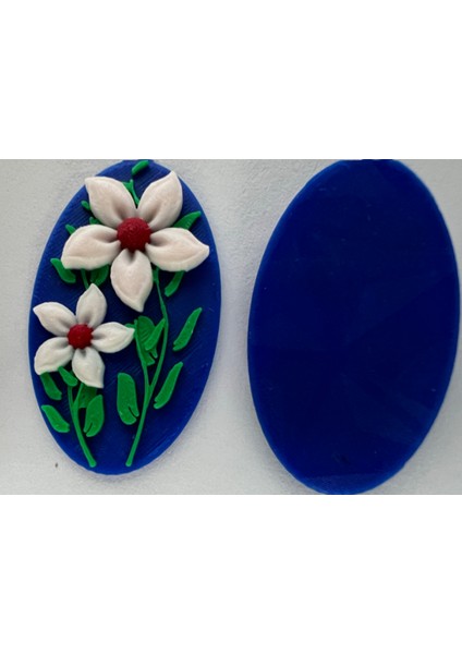 Çiçek Oval Küpeler