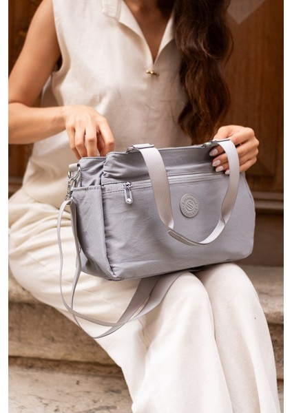 Kadın 5 Gözlü Suya Dayanıklı Paraşüt Kumaş Ayar Çapraz Askılı El ve Omuz Çantası 4016