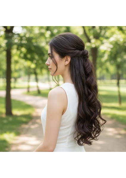 Fiber Sentetik Dalgalı 8 Parça Çıt Çıt - Koyu Kahve