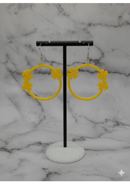 Çiçekli Halka Küpeler