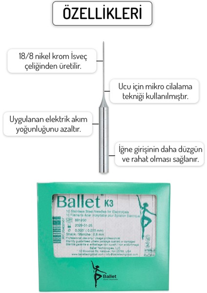 5 Adet K3 Çelik Epilasyon Iğnesi Gümüş Orijinal Set fiyatları