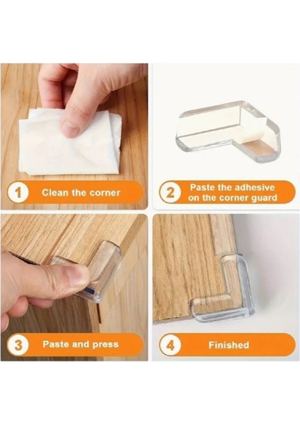 (10XADET) 1 Set Mobilya Köşe&bebek Güvenliği Şeffaf Kenarlık Koruması modelleri