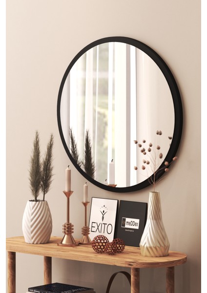 Dekoratif Yuvarlak Ayna Siyah 58 cm Antre Hol Wc Siyah 58 cm fiyatları