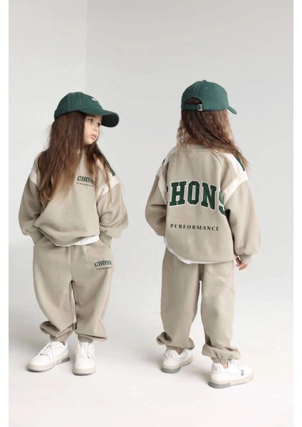 La’ciel Paris CHONS baskılı unisex çocuk eşofman takımı