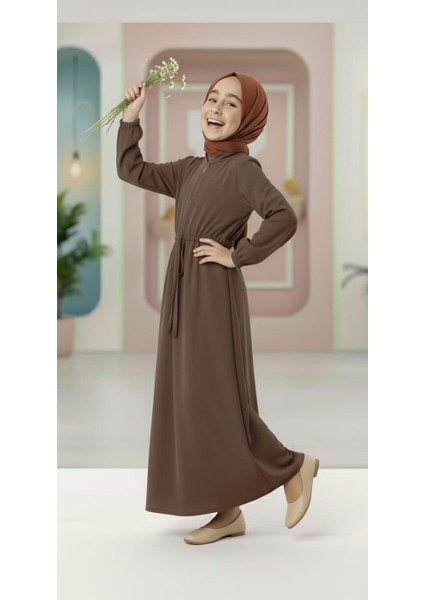 Medine Ipeği Beli Lastikli Bağcıklı Çocuk Ferace modelleri