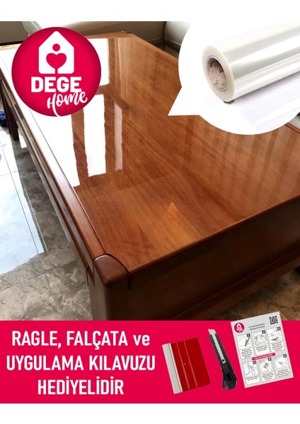 Ultra Parlak, Şeffaf, Kendinden Yapışkanlı Mobilya, Masa Kaplama Folyosu