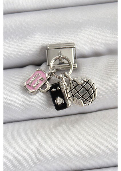 316L Çelik Sallantılı Çoklu Model Gümüş Renk Nomination Charm