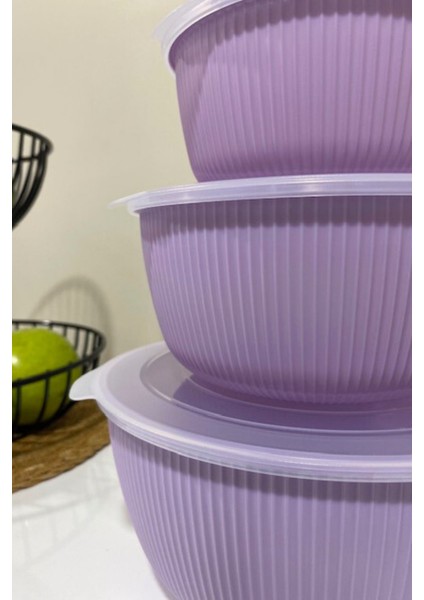 Şeffaf Kapaklı 3'lü Saklama Kabı , Yuvarlak Kase Seti modelleri