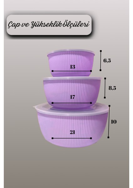 Şeffaf Kapaklı 3'lü Saklama Kabı , Yuvarlak Kase Seti indirimleri