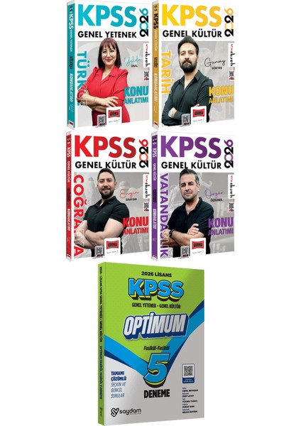 2026 Kpss Türkçe Tarih Coğrafya Vatandaşlık Konu Anlatımı - Lisans Optimum 5 Deneme