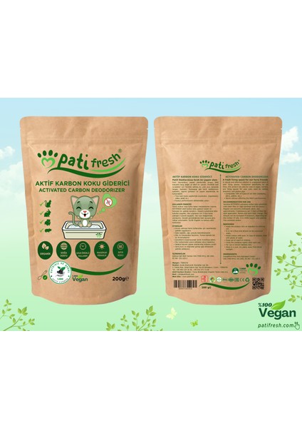 Doğal Aktif Karbon Kedi Kumu Koku Giderici 200 gr 2x Avantaj Paketi indirimleri