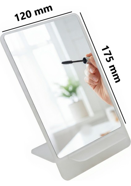 Makyaj Aynası, Masa Aynası, Dekoratif Ayna, Taşınabilir, De-Monte, DİKDÖRTGEN Şeffaf Beyaz Pleksi Tasarım, fiyatları