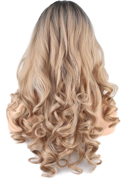 Dalgalı Perçemli Uzun Fiber Sentetik Peruk - Siyah / Balköpüğü Ombreli indirimleri