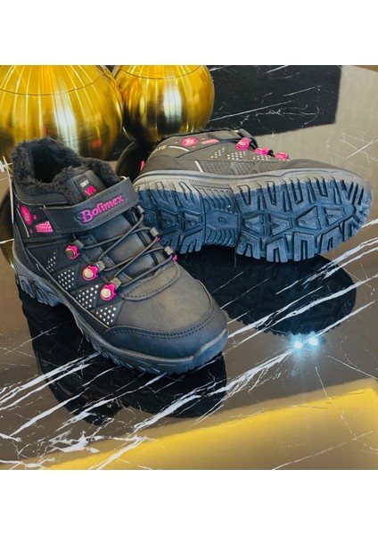 Bolimax Siyah Fuşya Detaylı Kürklü Su Geçirmez Kışlık Çocuk Botu – Kaymaz Taban, Sıcak Tutarlı Outdoor Günlük Filet Bot fırsatları