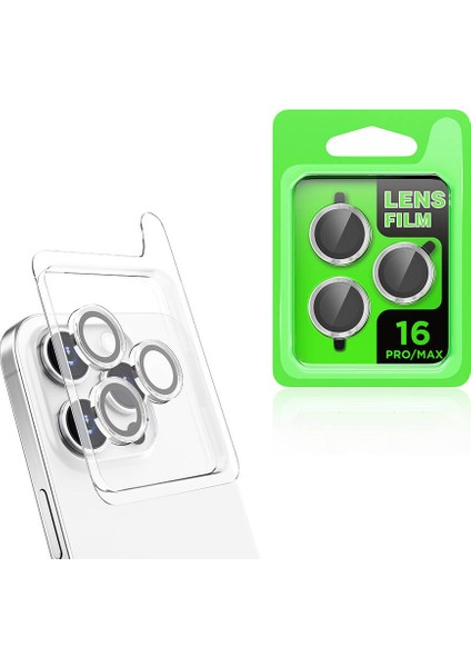 Apple iPhone 16 Pro Max Frms Cl-07 Kamera Lens Koruyucu-Gümüş
