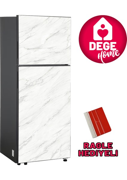 Mermer Desenli Buzdolabı Kaplama Yapışkanlı Folyo No: 14000