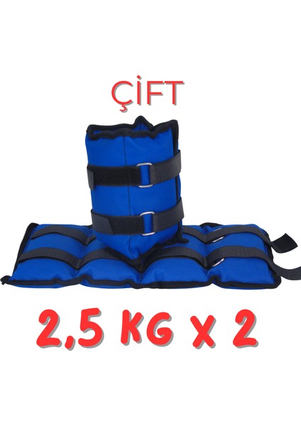 El ve Ayak Ağırlığı | 2,5 kg x 2 | Cırtlı Ayarlanabilir | Fitness - Kondisyon - Spor | Egzersiz - Rehabilitasyon - Pilates |