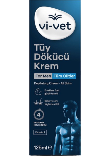 Yumuşak ve Pürüzsüz Cilt Için Tüy Dökücü Krem, 125 Ml, Erkekler Için Ideal Kullanım