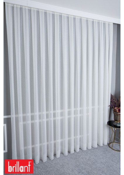 Keten Cera 1/3 Sık Pileli Ütü Istemez Kırışmaz Yeni Sezon Salon Oda Tül Perdesi