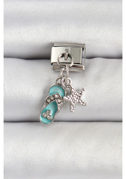 316L Çelik Gümüş Renk Tatil Konspet Nomination Charm