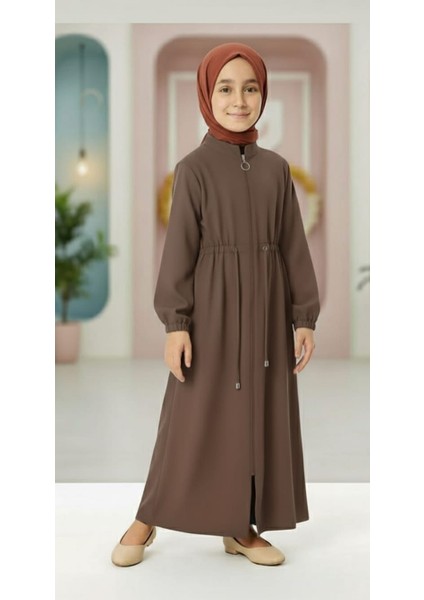 Medine Ipeği Beli Lastikli Bağcıklı Çocuk Ferace