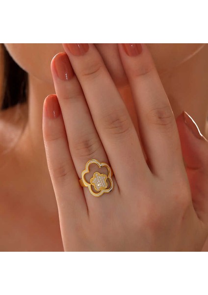 ​gümüş Gold Çiçek Desenli Kadın Yüzük fiyatları