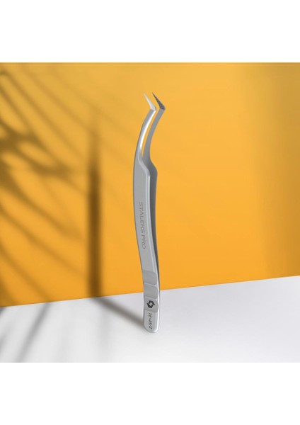 L Şekilli Profesyonel Çentikli Kirpik Cımbızı 40'lı