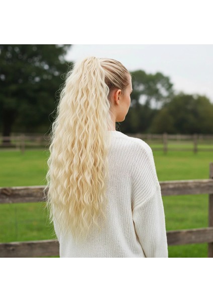 Tokalı Kabarık Dalgalı At Kuyruğu - Açık Platin