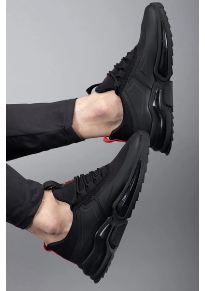 Siyah, Spor Ayakkabı, - Koşu,ve Günlük, Kullanım,ortopedik Tabanlı